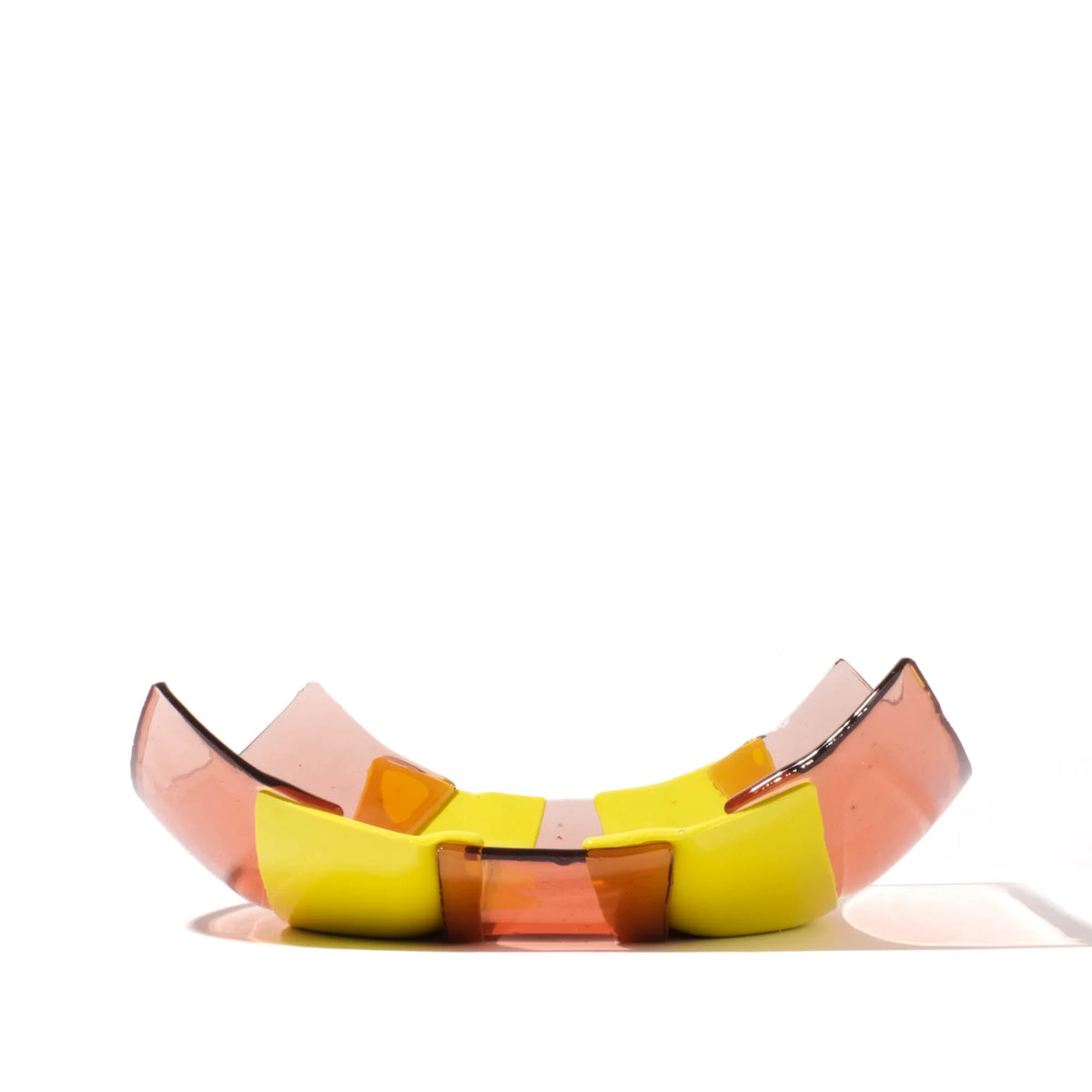 Stripe Basket - Clear Antique Pink, Fluo Yellow