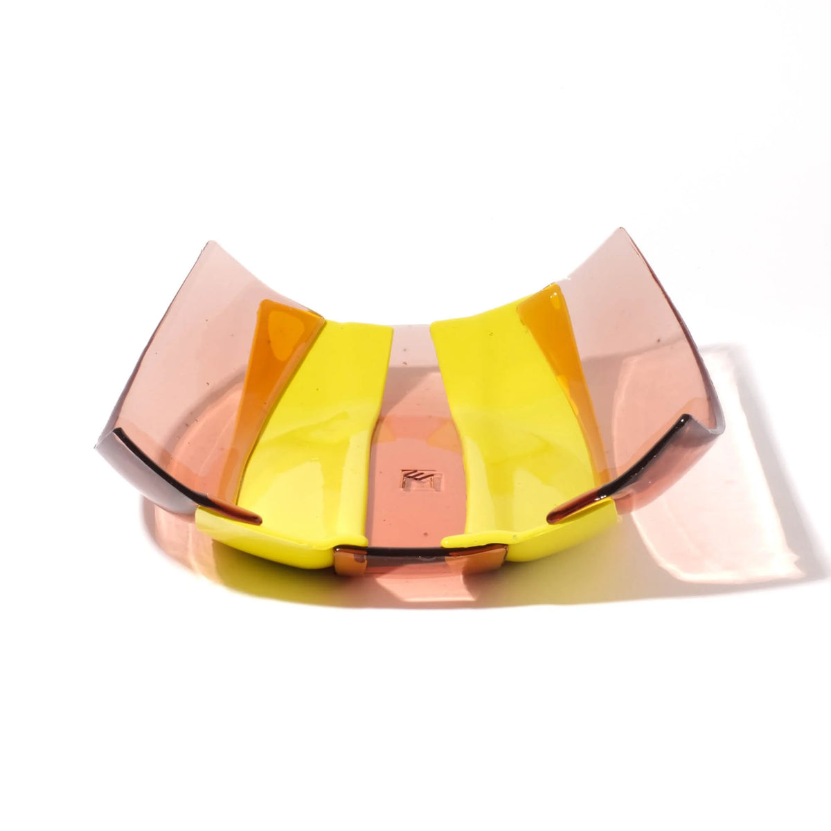 Stripe Basket - Clear Antique Pink, Fluo Yellow