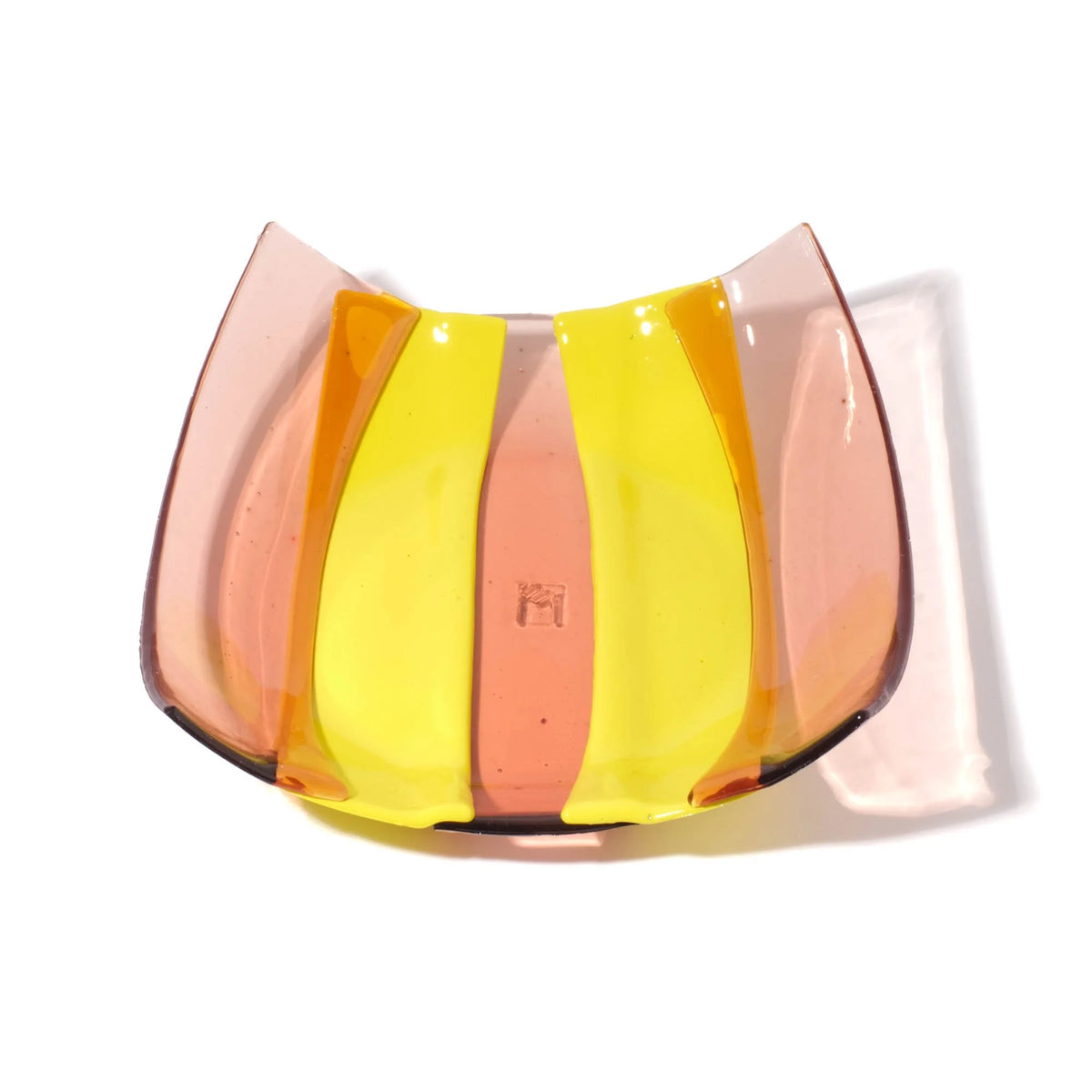 Stripe Basket - Clear Antique Pink, Fluo Yellow