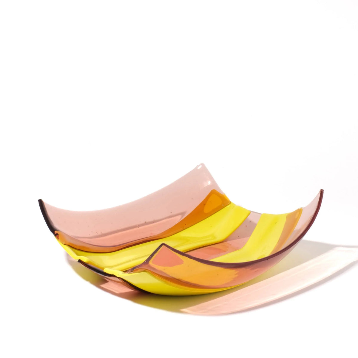 Stripe Basket - Clear Antique Pink, Fluo Yellow