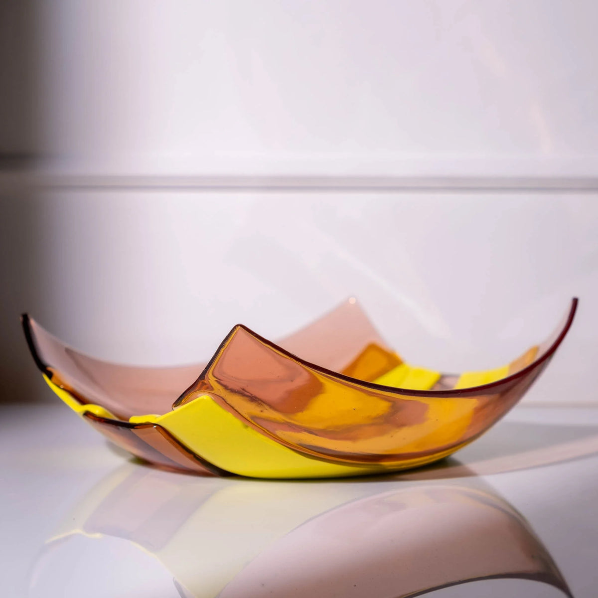Stripe Basket - Clear Antique Pink, Fluo Yellow