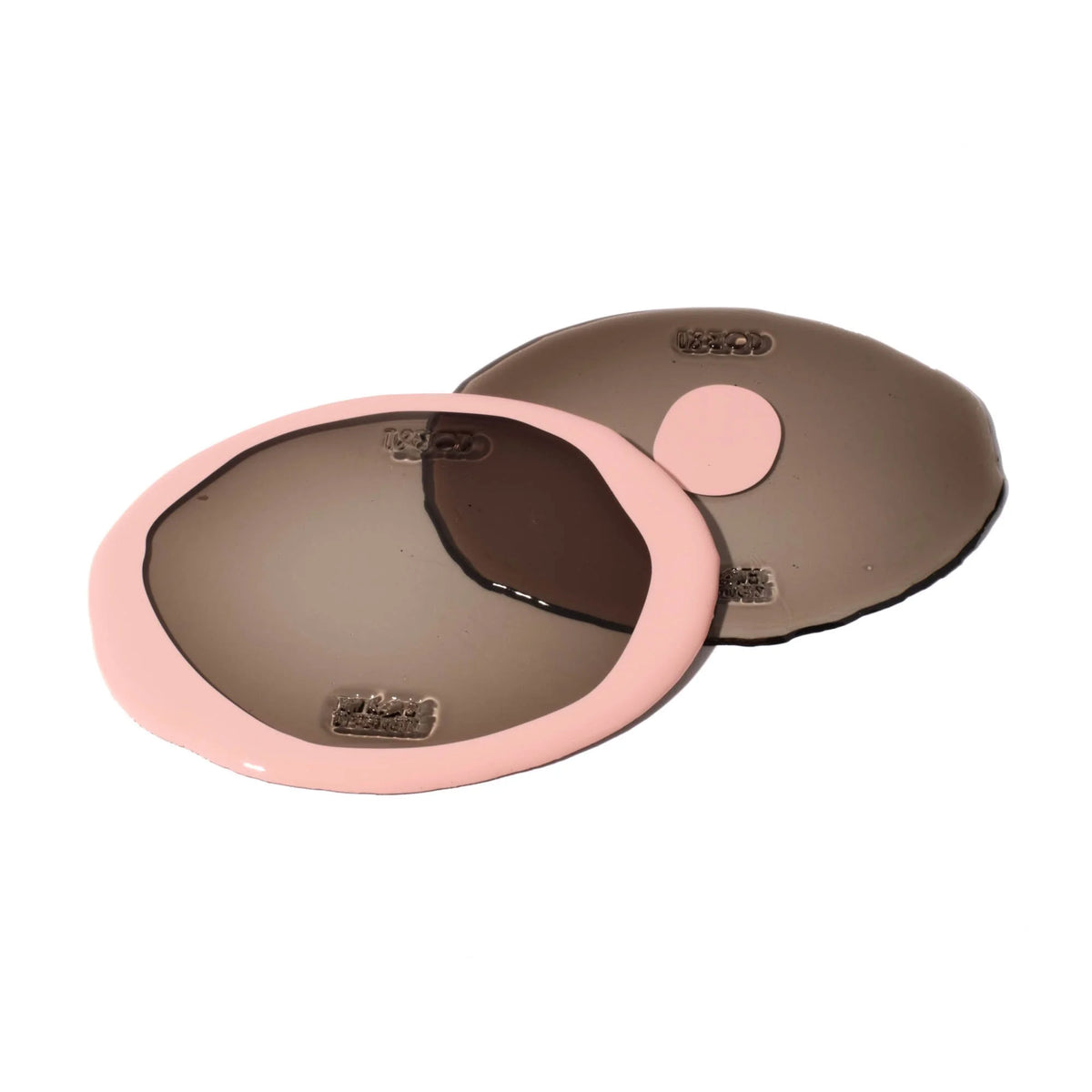 Set of 2 Table-Mates Small - Clear Fumè And Matt Salmon