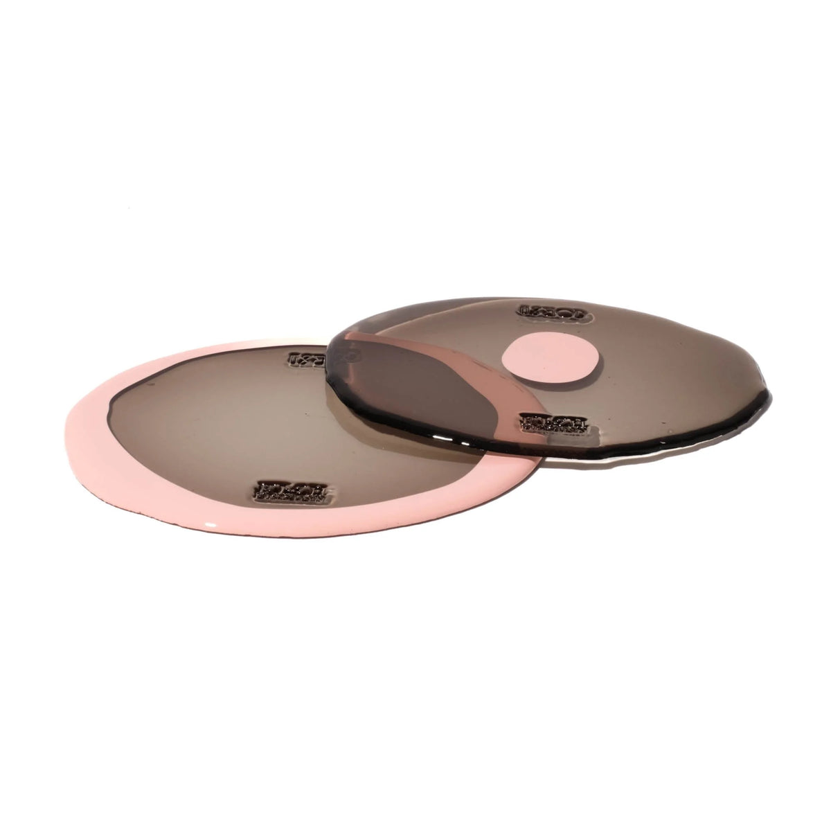 Set of 2 Table-Mates Small - Clear Fumè And Matt Salmon