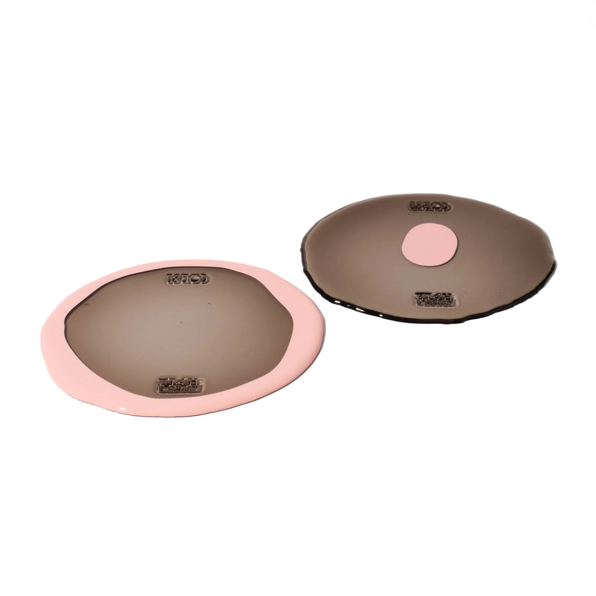 Set of 2 Table-Mates Small - Clear Fumè And Matt Salmon