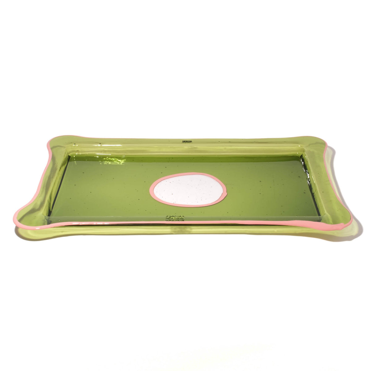 Try Tray Rectangular - Clear Bottle Green, Salmon