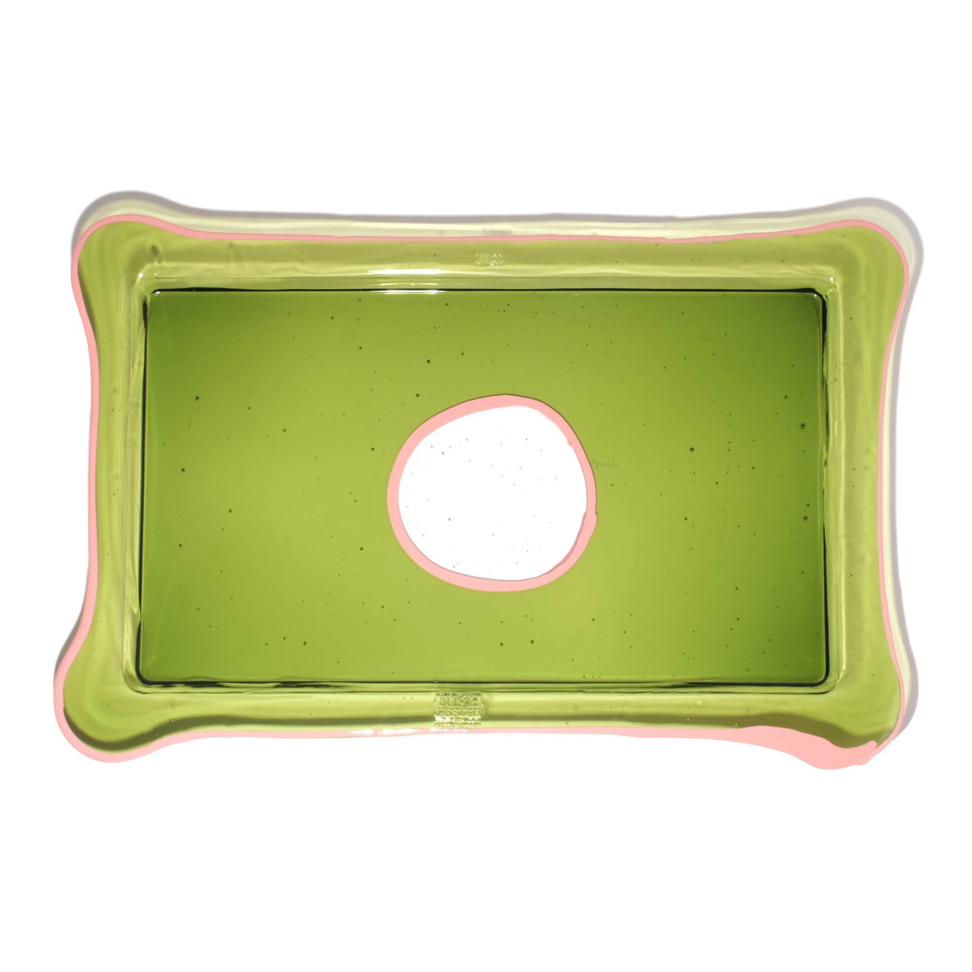 Try Tray Rectangular - Clear Bottle Green, Salmon