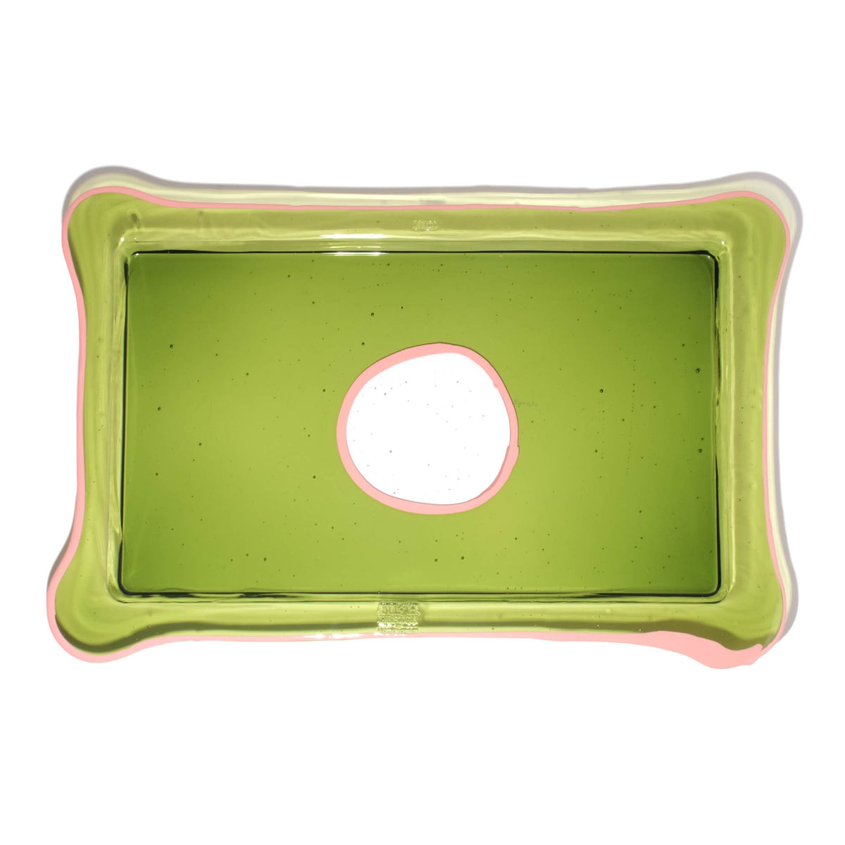 Try Tray Rectangular - Clear Bottle Green, Salmon
