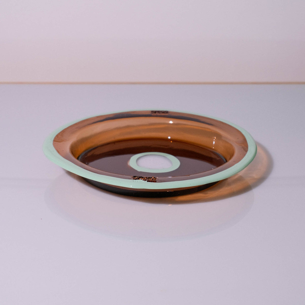 Try Tray Round - Clear Brown, Aqua