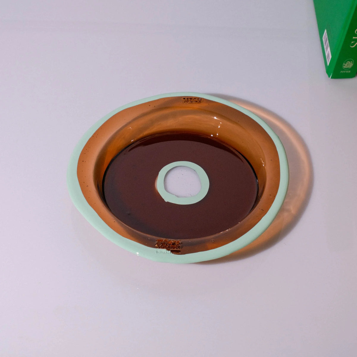 Try Tray Round - Clear Brown, Aqua