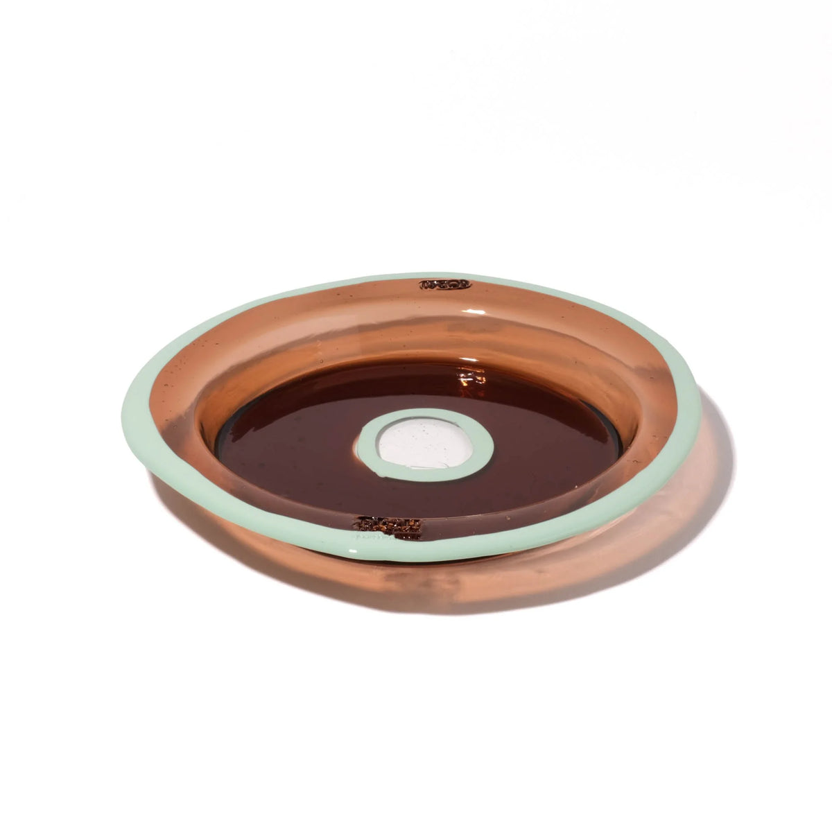 Try Tray Round - Clear Brown, Aqua