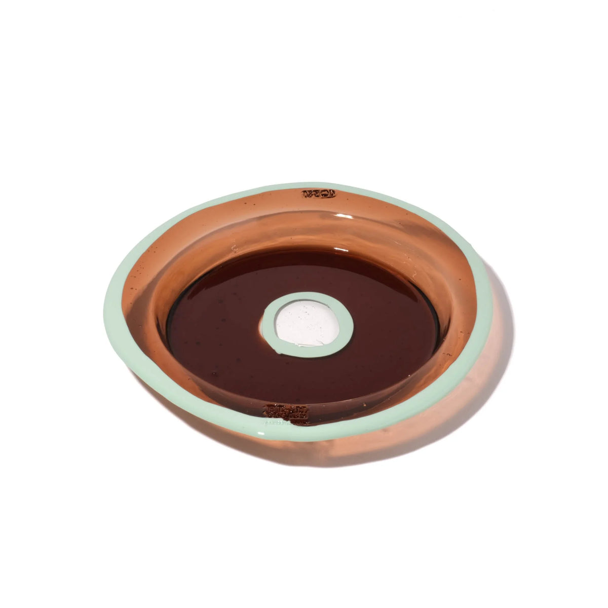 Try Tray Round - Clear Brown, Aqua