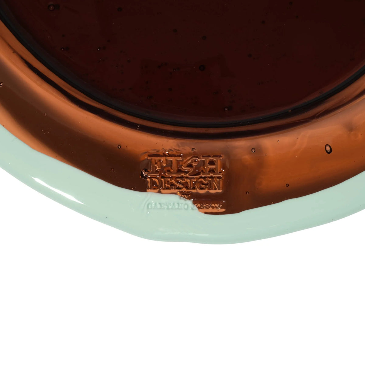 Try Tray Round - Clear Brown, Aqua