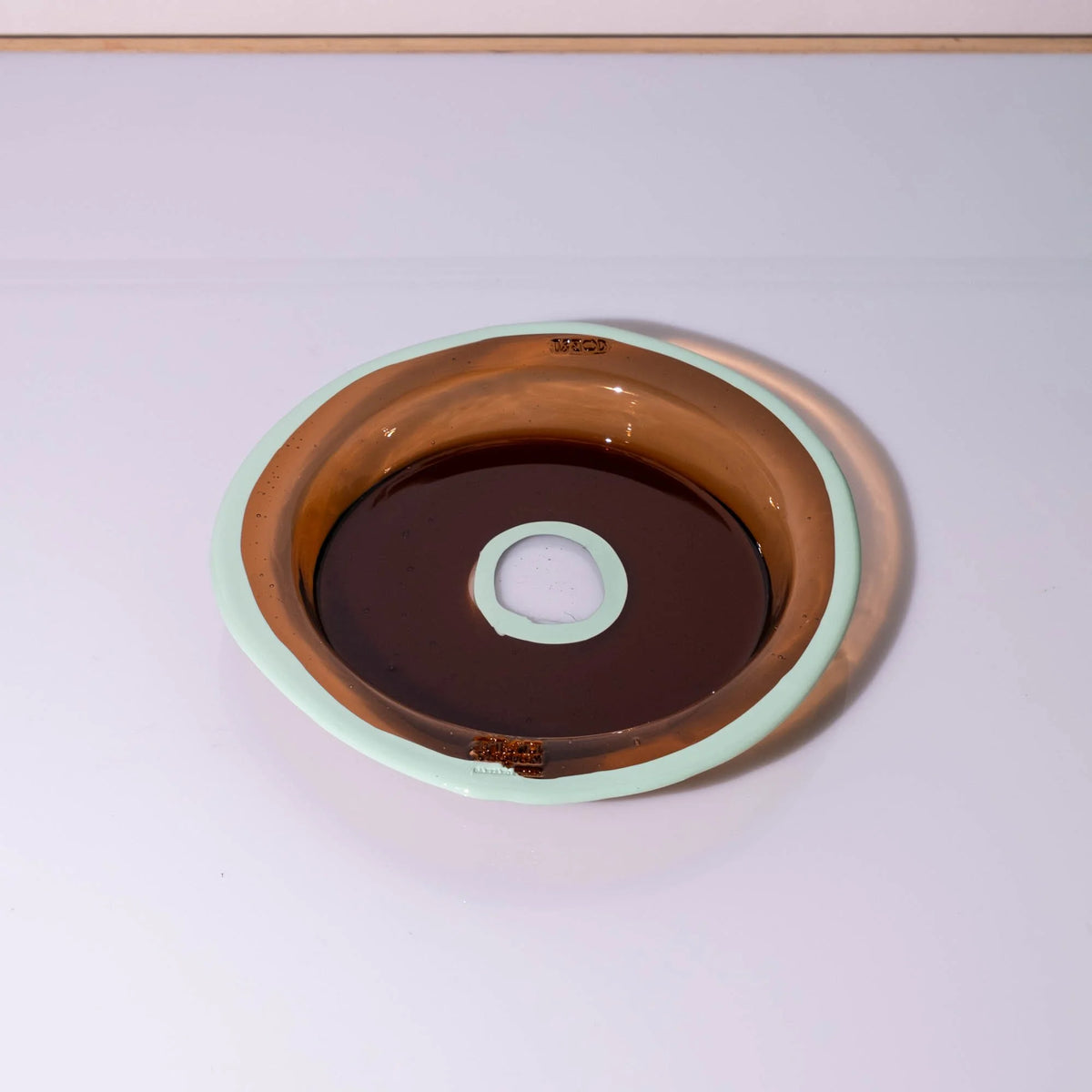 Try Tray Round - Clear Brown, Aqua