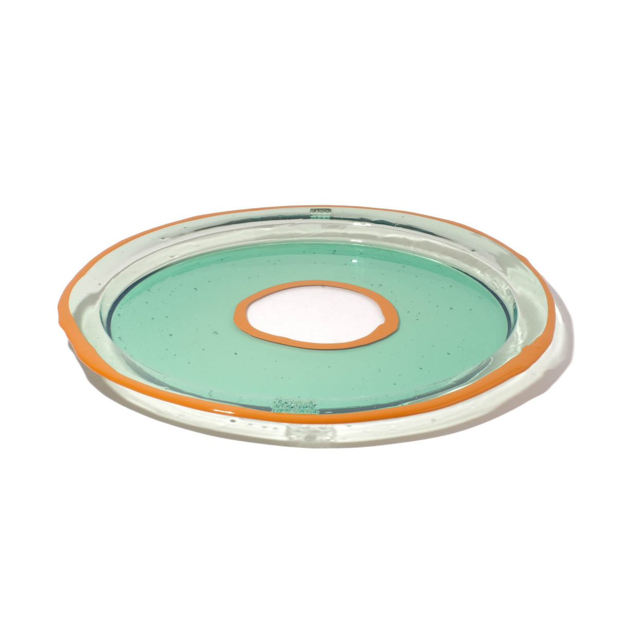 Try Tray Round - Clear Aqua, Ochre