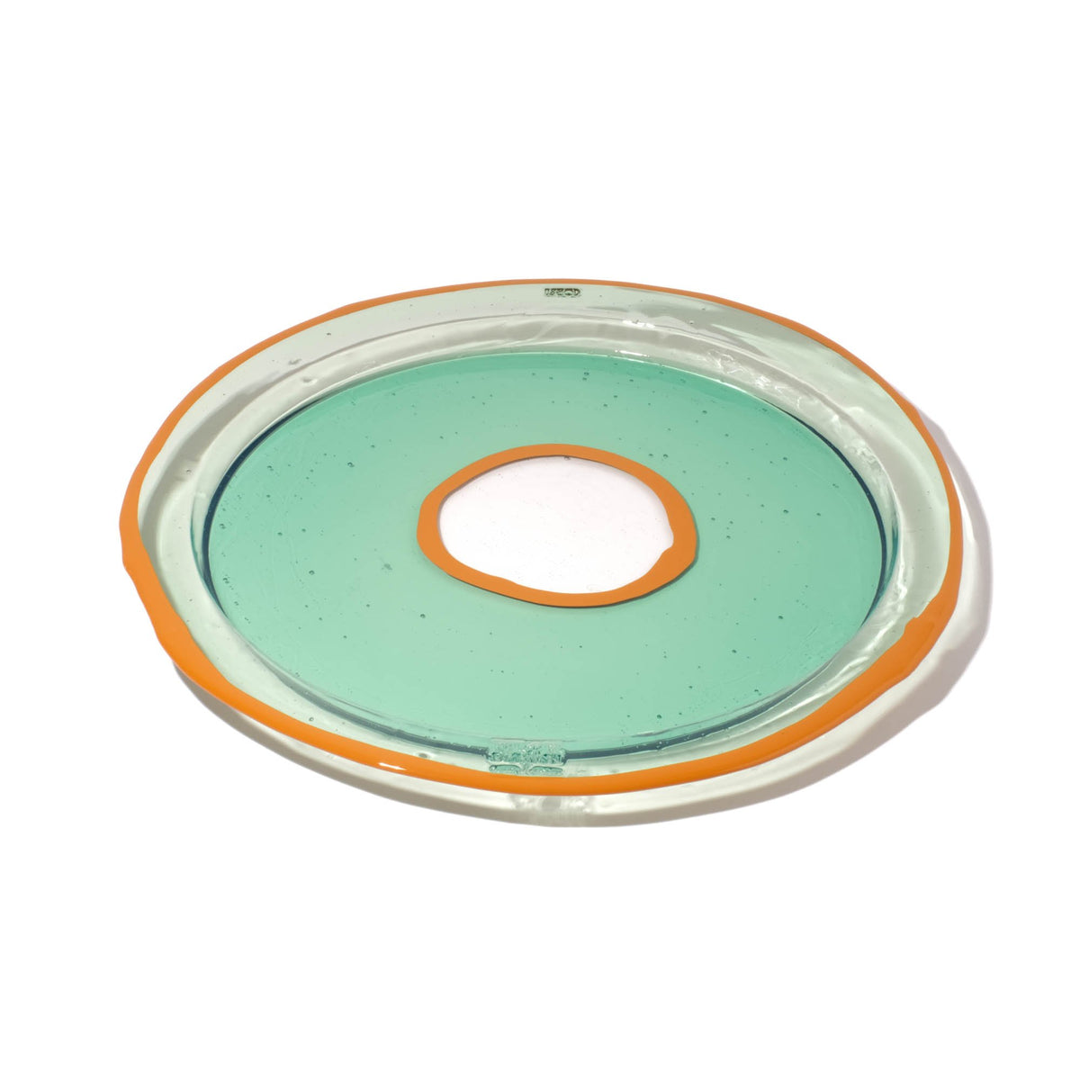 Try Tray Round - Clear Aqua, Ochre