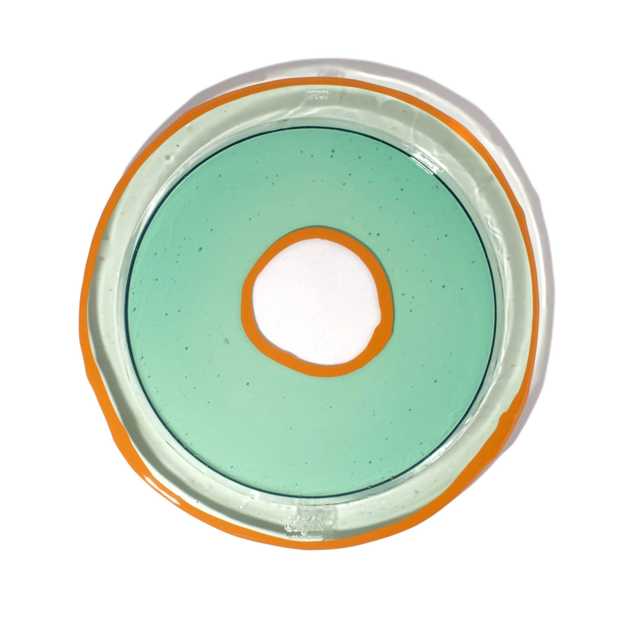 Try Tray Round - Clear Aqua, Ochre