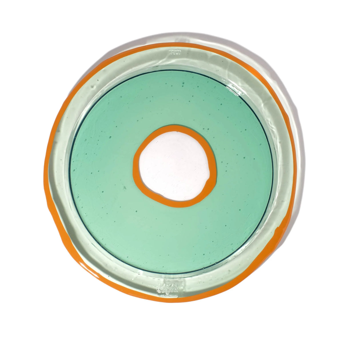 Try Tray Round - Clear Aqua, Ochre