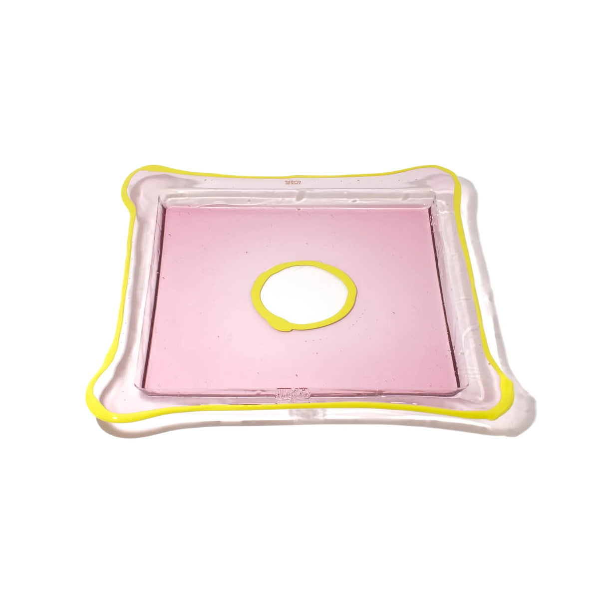 Try Tray Square - Clear Antique Pink, Fluo Yellow