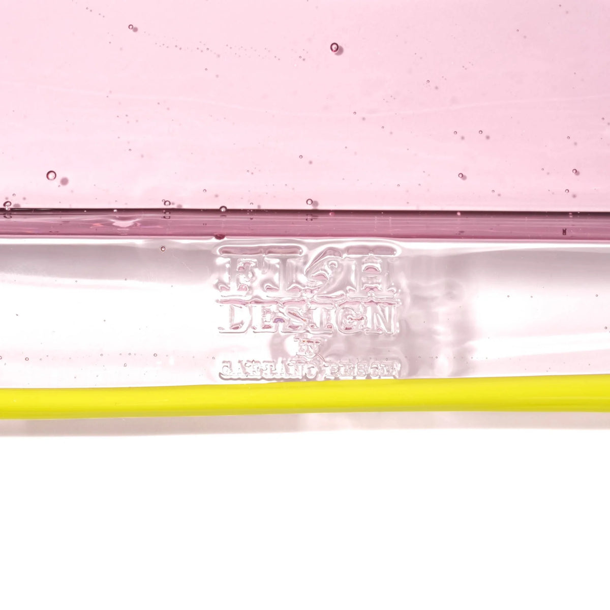 Try Tray Square - Clear Antique Pink, Fluo Yellow