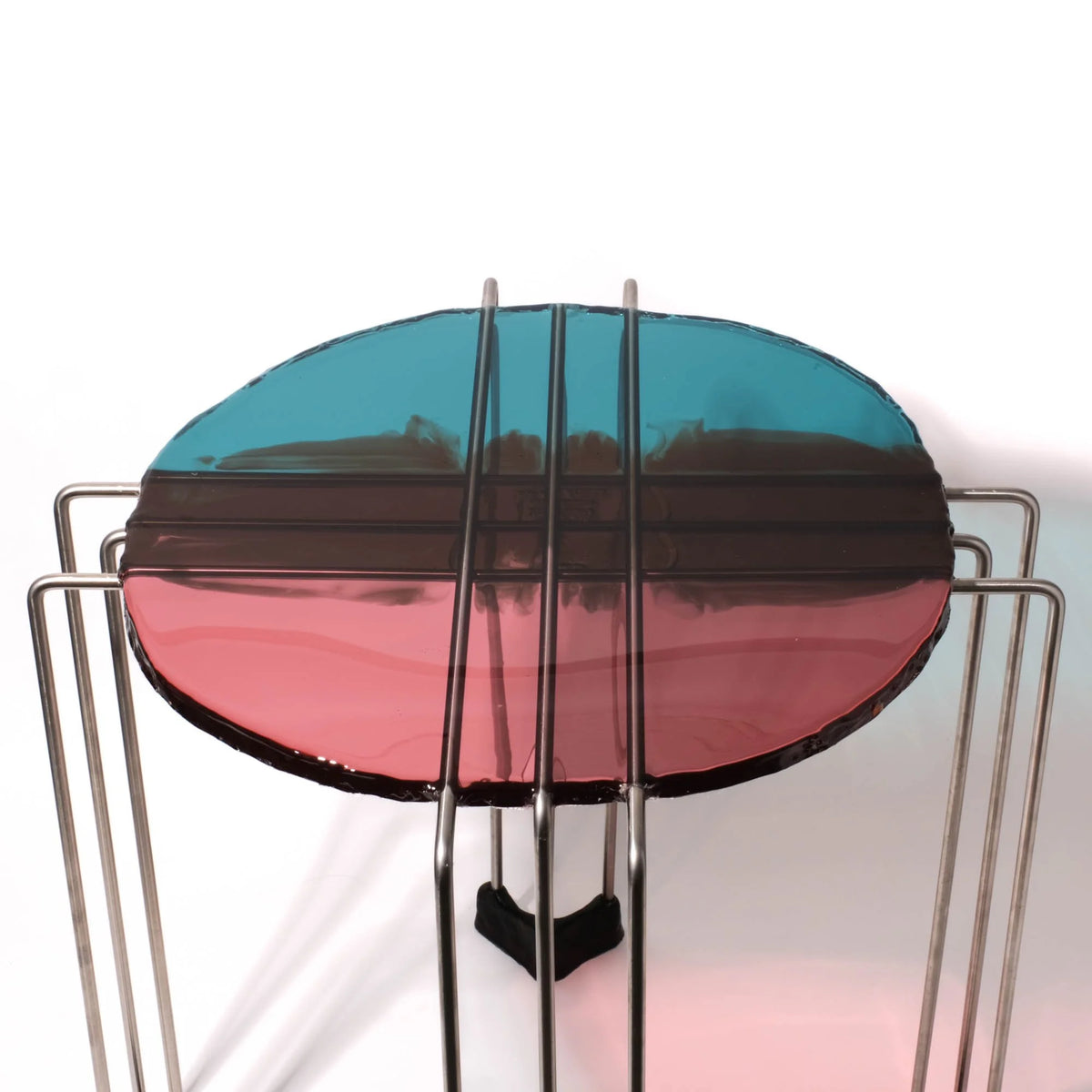 Triple Play Coffee Table - Clear Aqua, Clear Fumè And Clear Antique Pink