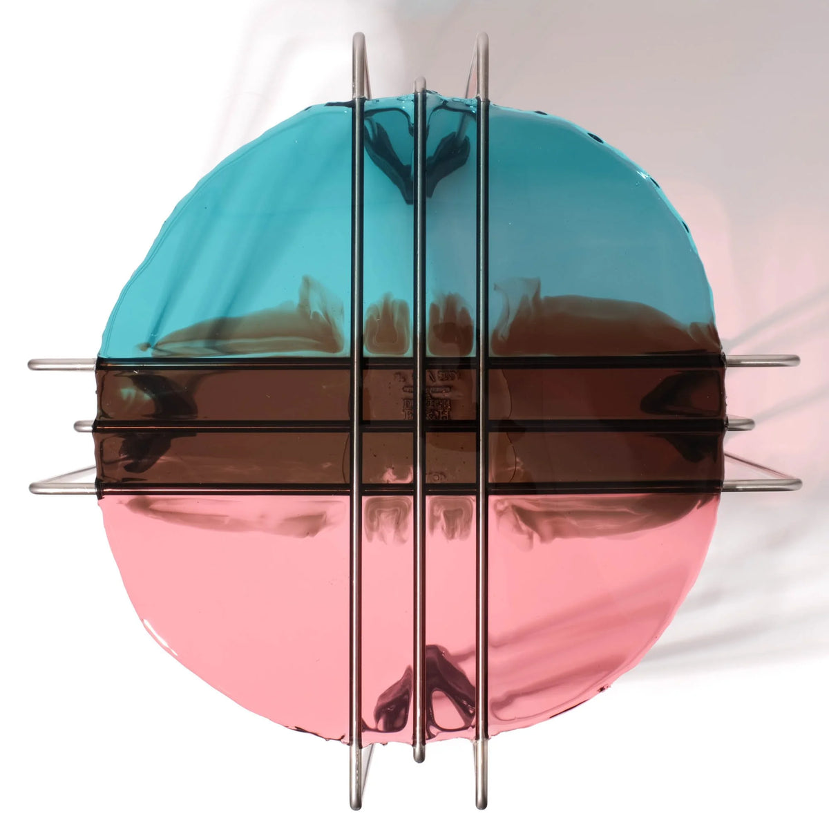Triple Play Coffee Table - Clear Aqua, Clear Fumè And Clear Antique Pink