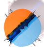 Triple Play Coffee Table - Matt Blue, Clear Blue, Matt Pumpkin