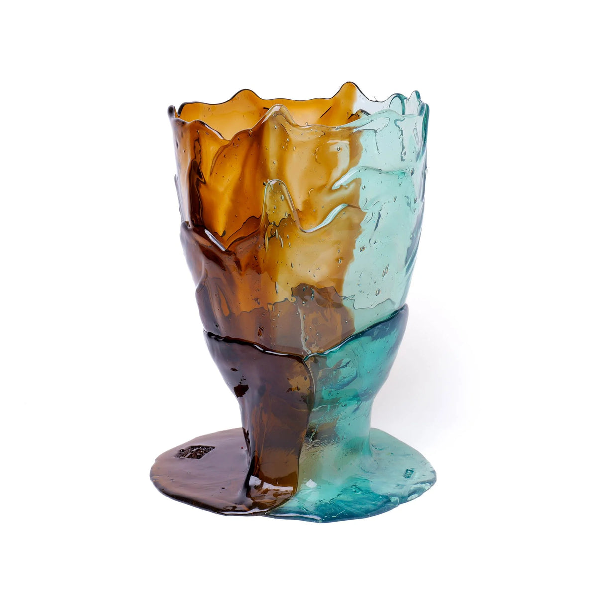 Twins C Vase - Aqua, Brown