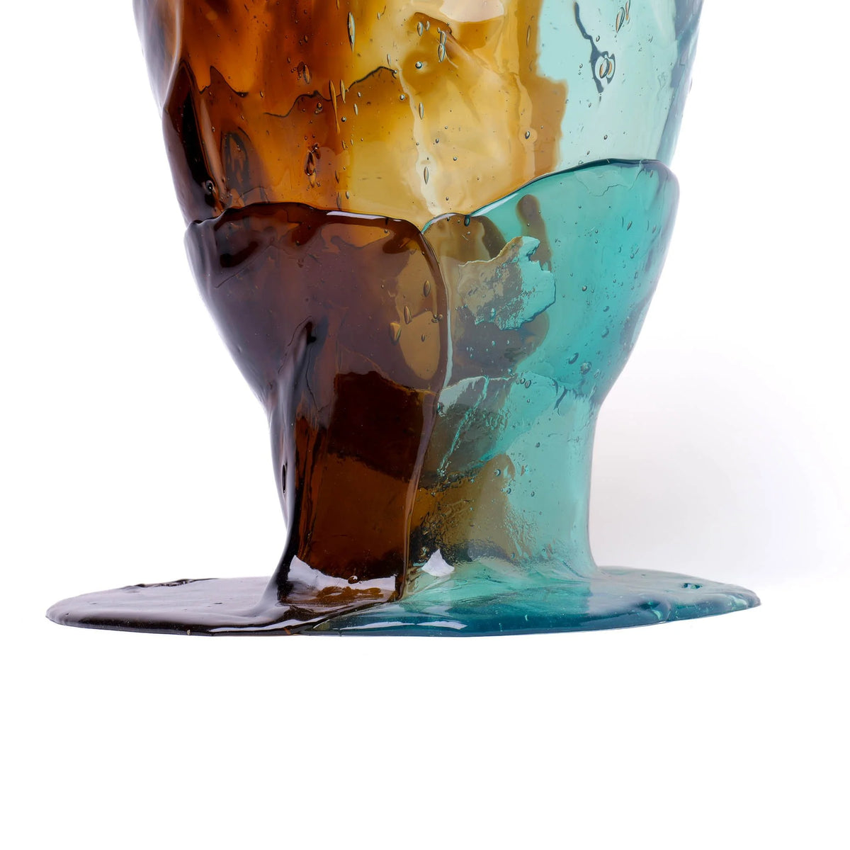 Twins C Vase - Aqua, Brown