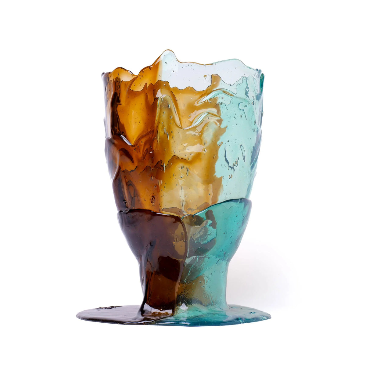 Twins C Vase - Aqua, Brown