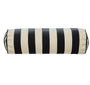 Bolster Stripe velvet cushion in Dark Grey/Dusty White by Christina Lundsteen