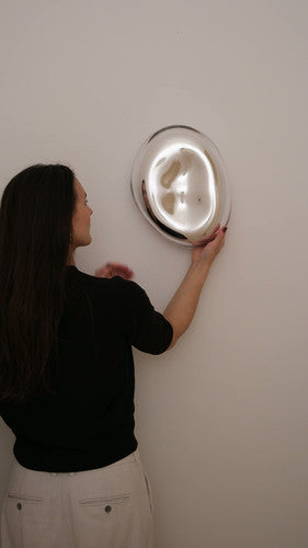 No. 153 | CONTEMPORARY MIRROR SCULPTURE | SILVER | L Ø 28x35cm