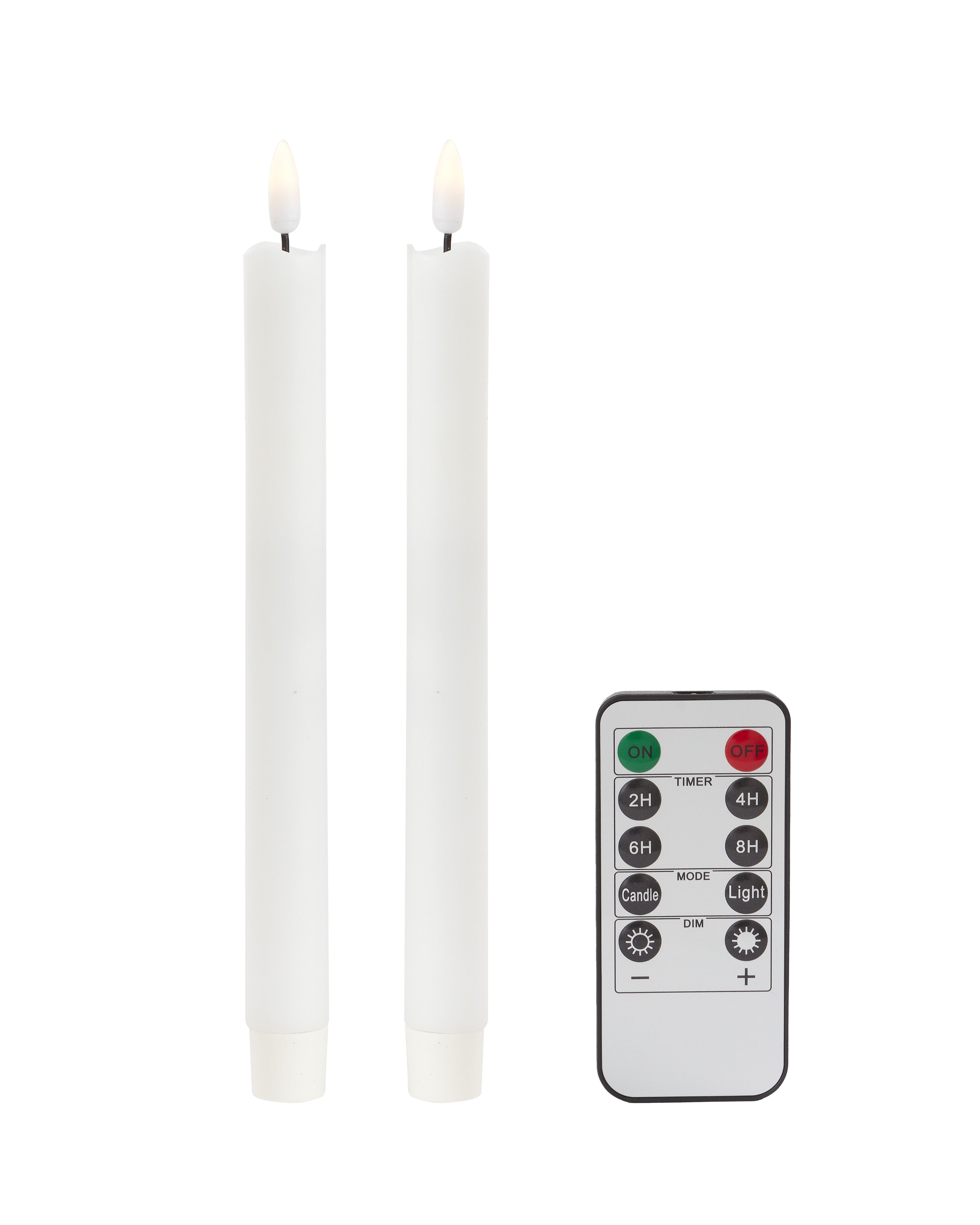 White Wax LED Candles - Set of 2 - Addison Ross Ltd UK